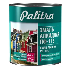 Эмаль алкидная ПФ-115 красно-коричневая 0,8 кг Palitra