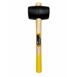 Ciocan de cauciuc negru SmartFix Profi, 0,45 kg, cu mâner din lemn