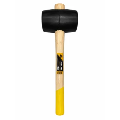 Ciocan de cauciuc negru SmartFix Profi, 0,7 kg, cu mâner din lemn