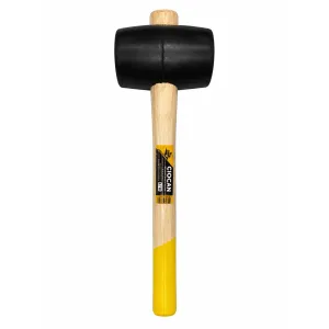 Ciocan de cauciuc negru SmartFix Profi, 0,7 kg, cu mâner din lemn