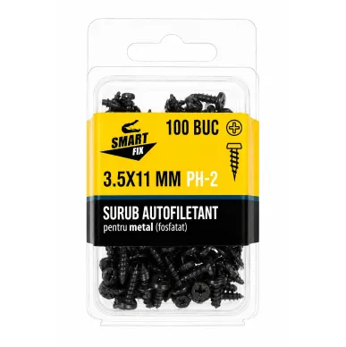 Șurub autofiletant metal-metal 3,5*11 fosfatizat 53SFP (100 buc.)