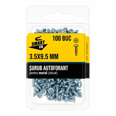 Surub autofiletant metal-metal cu burghiu 3,5*9,5 zincat 54SFP (100 buc.)