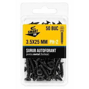Șurub autofiletant pe metal 3,5*25 cu burghiu fosfatizat 59SFP (50 buc.)
