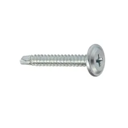 Șurub autofiletant pe metal cu burghiu și cu cap plat și șaibă zincat 57SFP