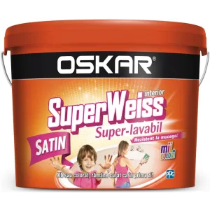 Vopsea super-lavabilă 2,5 l albă Satin SuperWeiss Oskar