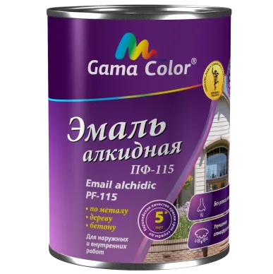 Эмаль алкидная ярко-зеленая 0,9 кг Gama Color